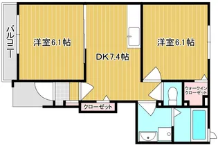 エバーグリーン鶴新田I【1階】の間取り