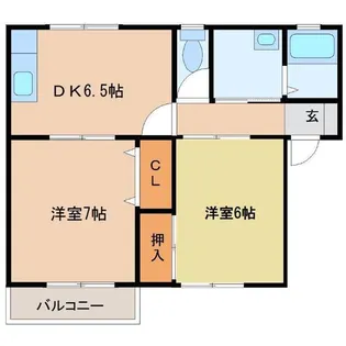 ハイカムールDAIEI A棟【1階】の間取り
