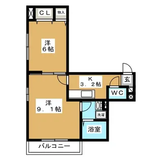 エスポアール大口通【2階】の間取り