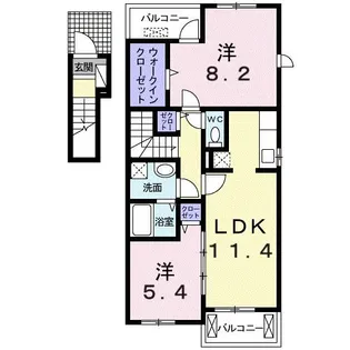 グレイス楠【2階】の間取り