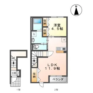 アレイ ひまわり【2階】の間取り