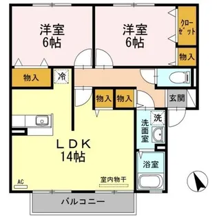 メゾンドール A棟【2階】の間取り