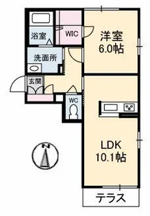 グランフラーヴ天神【1階】の間取り