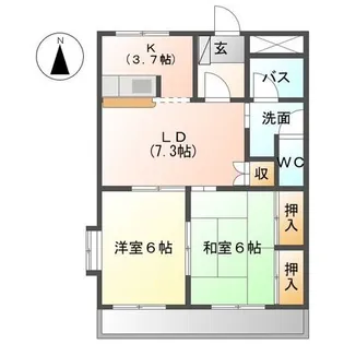 サンティアラB【1階】の間取り