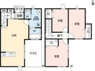 (仮)東若林町キャレノワールの間取り