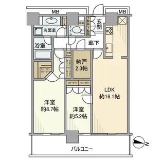 リエトコート武蔵小杉イーストタワー【21階】の間取り