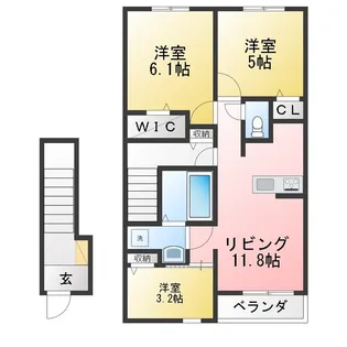 プラッツ・ルーエ【2階】の間取り