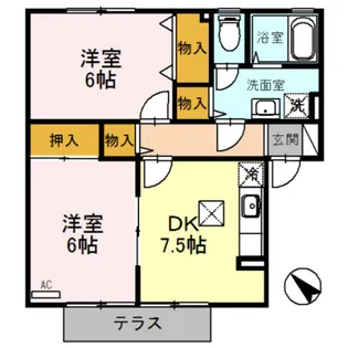 サンシャイニーひばり【1階】の間取り