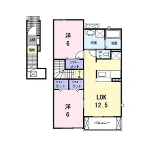 ボヌール シャンブル【2階】の間取り