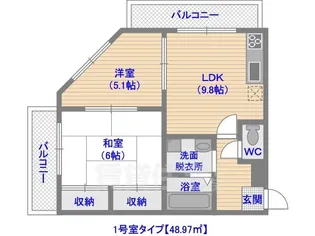 ニューライフ高宮【1階】の間取り