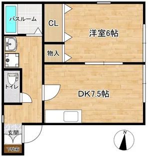 1DKの間取り画像