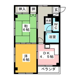 パレス中芳【2階】の間取り