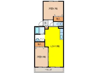 ファミーユ高桑【1階】の間取り