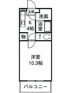 1DKの間取り画像