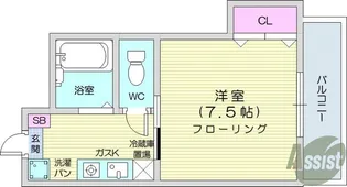 1Kの間取り画像