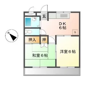 2DKの間取り画像