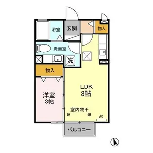 グリーンヒルズ B【1階】の間取り