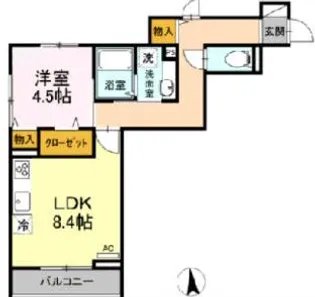 上町DKハイム【2階】の間取り