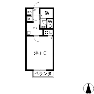 岡山県倉敷市中島【アパート】の間取り