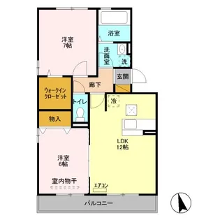 ヴィルドミール中今泉【1階】の間取り