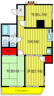 リバーサイドシティ【4階】の間取り