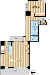 東京都港区芝2【マンション】の間取り