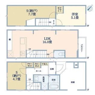 東京都目黒区洗足1【一戸建】の間取り