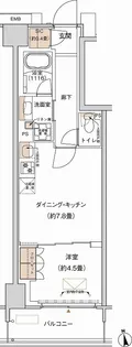 1DKの間取り画像