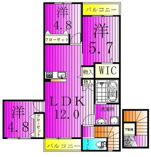 メゾンクレール日暮North【2階】の間取り