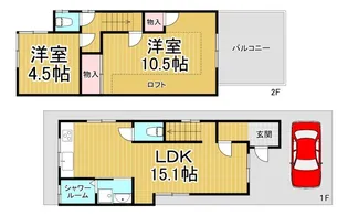 兵庫県西宮市東鳴尾町1【一戸建】の間取り