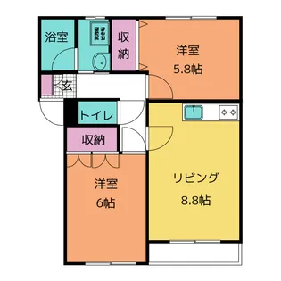 2DKの間取り画像