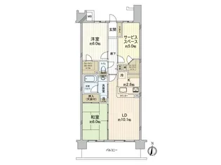 ウィズ川口パークガーデン【6階】の間取り