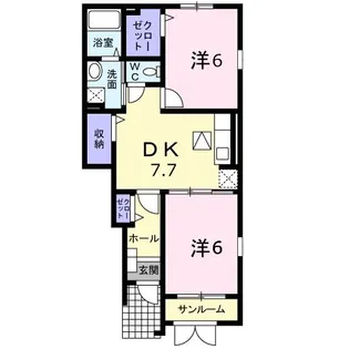 新潟県新潟市北区北陽2【アパート】の間取り