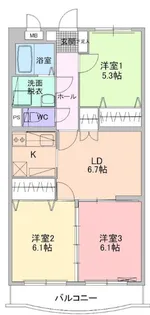 サニーサイドアップ壱番館【3階】の間取り