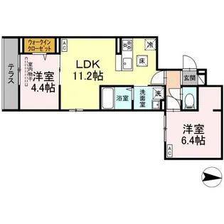 アンソレイエII【1階】の間取り