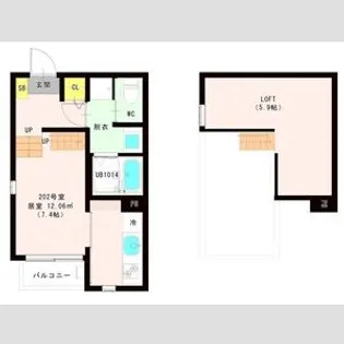 ハーモニーテラス西中田VIII【1階】の間取り