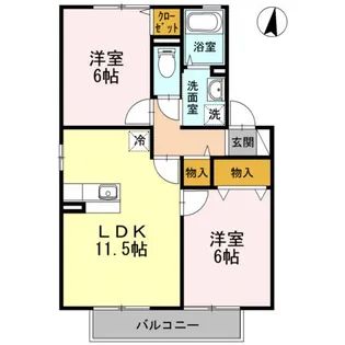 ベルデュール A棟【2階】の間取り