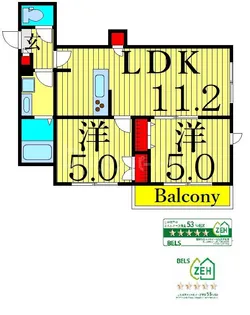 ヘーベルメゾン下矢切【1階】の間取り