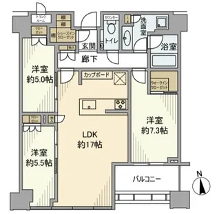 白金ザ・スカイ 東棟【41階】の間取り