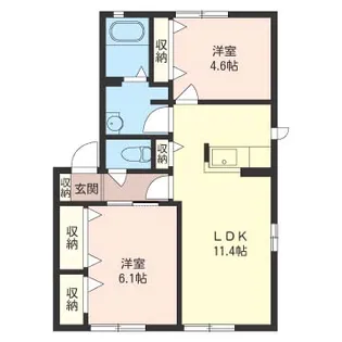 ルナリアB【1階】の間取り