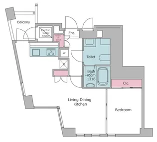 レジディアタワー乃木坂【6階】の間取り