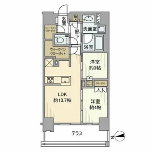 インプレストコア神楽坂【1階】の間取り