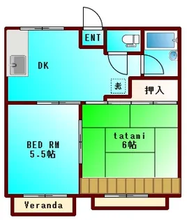 ハイツ森A・B【1階】の間取り