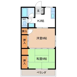 第2田代アパート【2階】の間取り