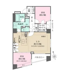 ザ・パークハウス芝公園【4階】の間取り