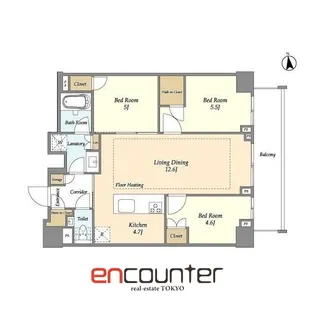 オアーゼ新宿市谷薬王寺【5階】の間取り