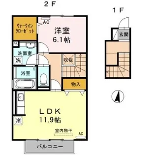 ヴィラコートJ3【2階】の間取り