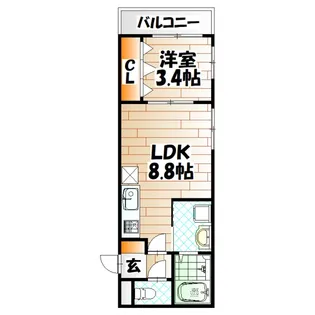 Cotto九工大前【1階】の間取り