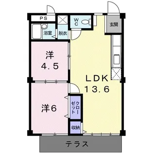 シティハイツ渡辺【1階】の間取り