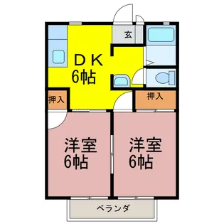 ウエストヴァリーハイツ【1階】の間取り